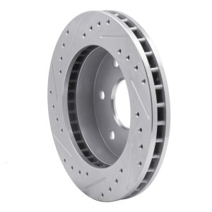 Cadillac Escalade Brake Rotor (1) - Front Right - R1 Concepts - Drilled & Slotted - Silver - `88-`00